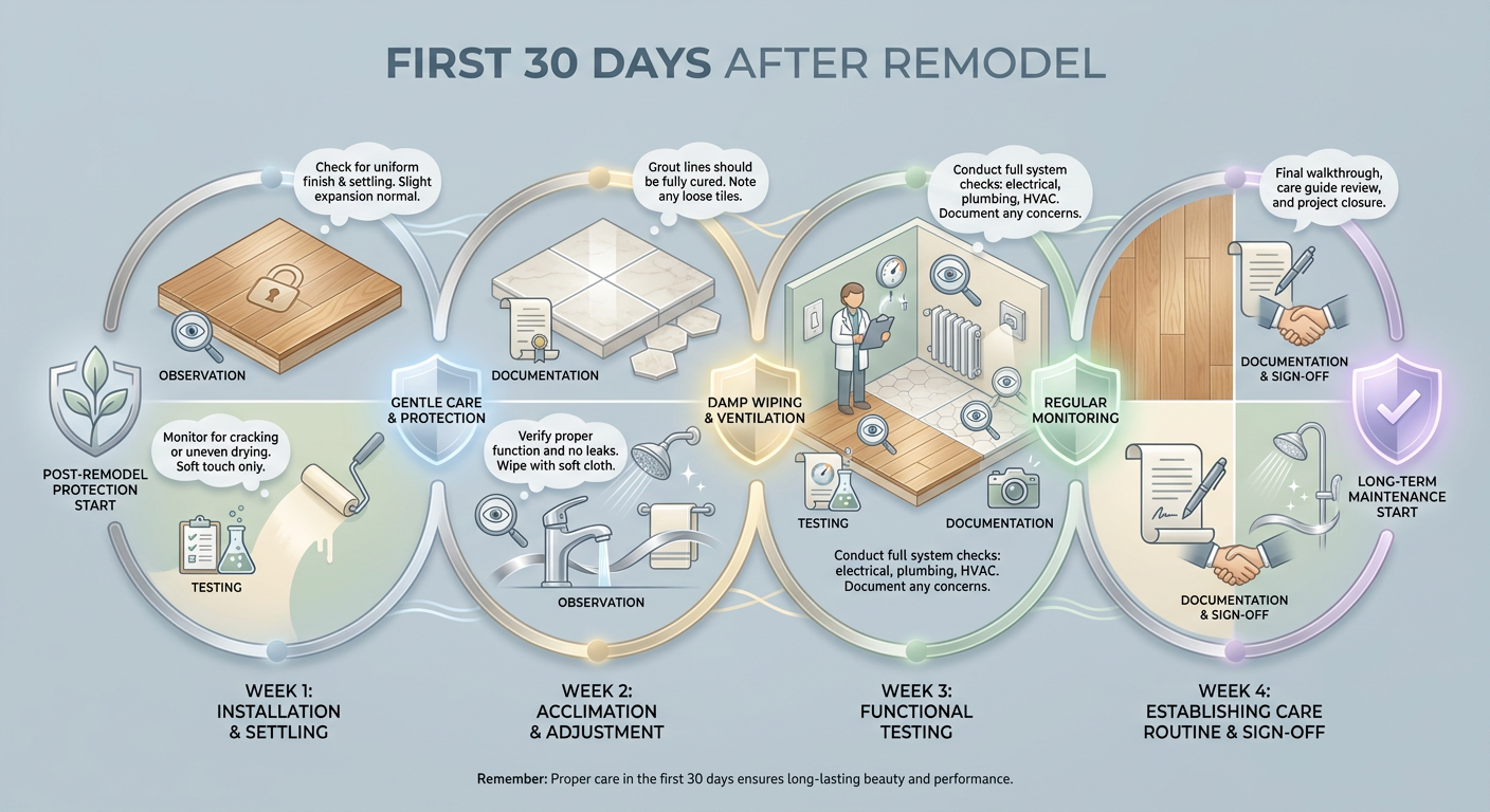 First 30 Days Care Guide: Maintaining New Floors, Paint, And Fixtures After Remodeling